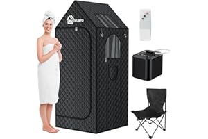 VIOPUMPO Portable Sauna, Sauna Box, Sauna Steam Room, Sauna Kit with 3L Steamer & Remote Control & Chair & 9 Level Heating, Home Sauna Tent for Full Body, Indoor, Outdoor, Gym, Backyard, Women, Men