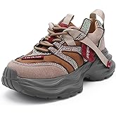 Drikler Women's Chunky Platform Comfort Orthopedic Wedge Walking Shoes Fashion Lace Up Casual Non-Slip Running Shoes