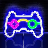 Vicloon Gamer Neon Sign, Gamepad Controller Shape - USB/Battery Powered LED Wall Light for Gaming Room Decor, Retro Arcade Gifts for Teens Boys Kids