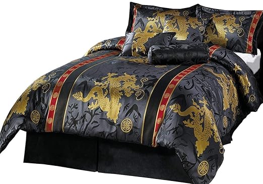 Amazon Com Unbrended Chezmoi Collection 7pc Palace Dragon Black