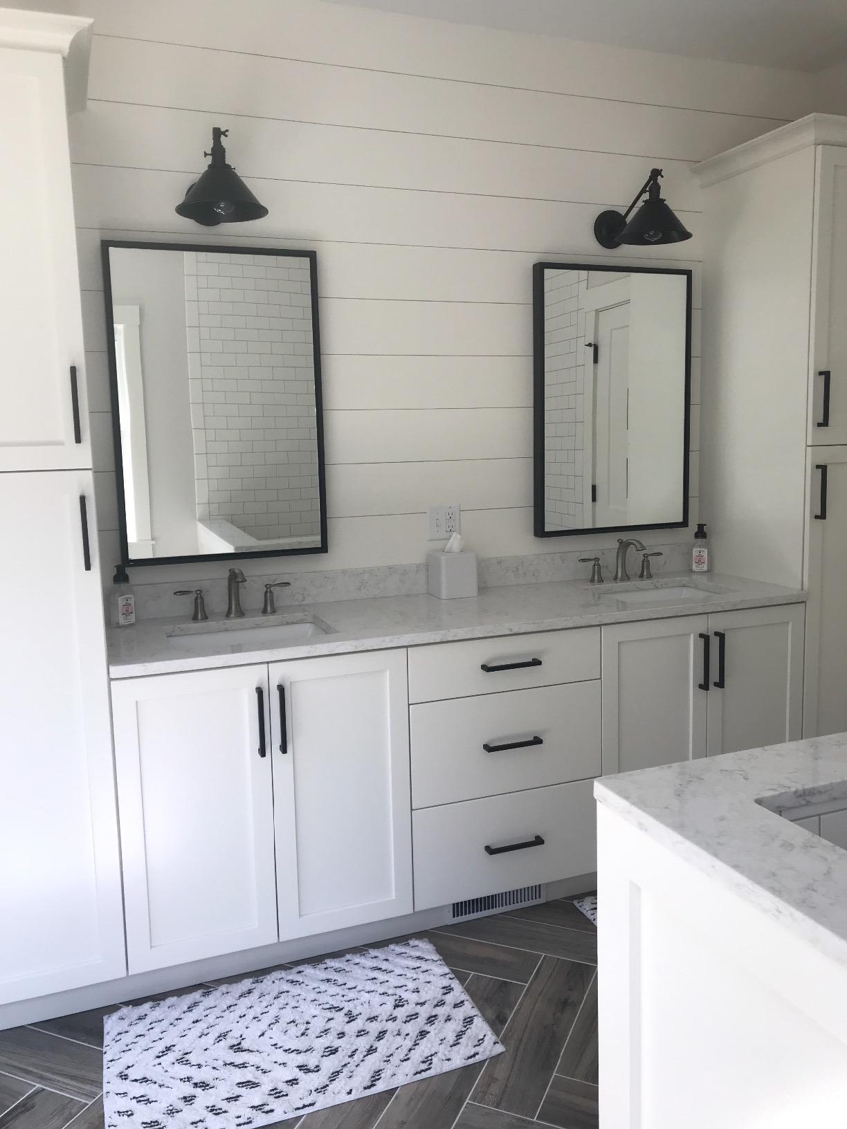 17/mo Finance Hamilton Hills Clean Large Modern Black Frame Wall Mirror 24" x 36