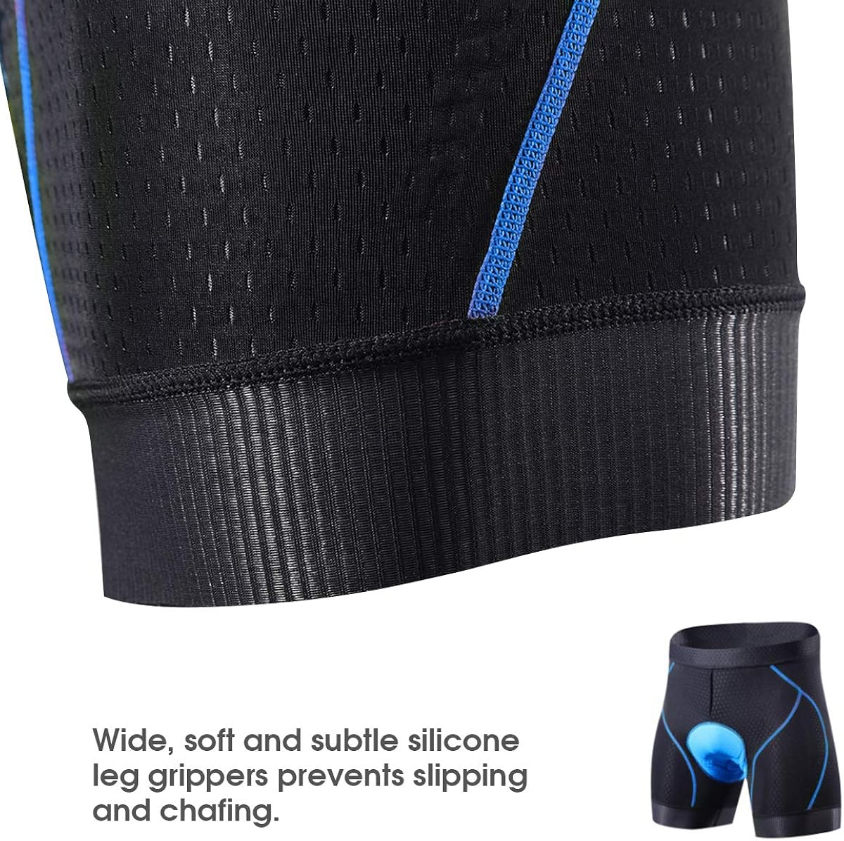 Souke Sports Men's Cycling Underwear Shorts 4D Padded Bike Bicycle MTB Liner Shorts with Anti-Slip Leg Grips: Clothing