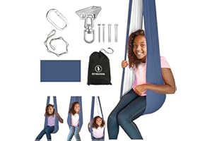 OTLS – Sensory Swing for Kids, Double Layer Outdoor & Indoor Swing for Kids & Adults with 360° Swivel Hanger, Machine Washable for Kids with Sensory Processing Disorder, ASD, ADHD, Holds Up to 220lb