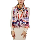 Wander Agio Fashion Painting Scarf for Women Long Shawl Large Warm Scarves Cashmere Feel Retro Fall Shawls