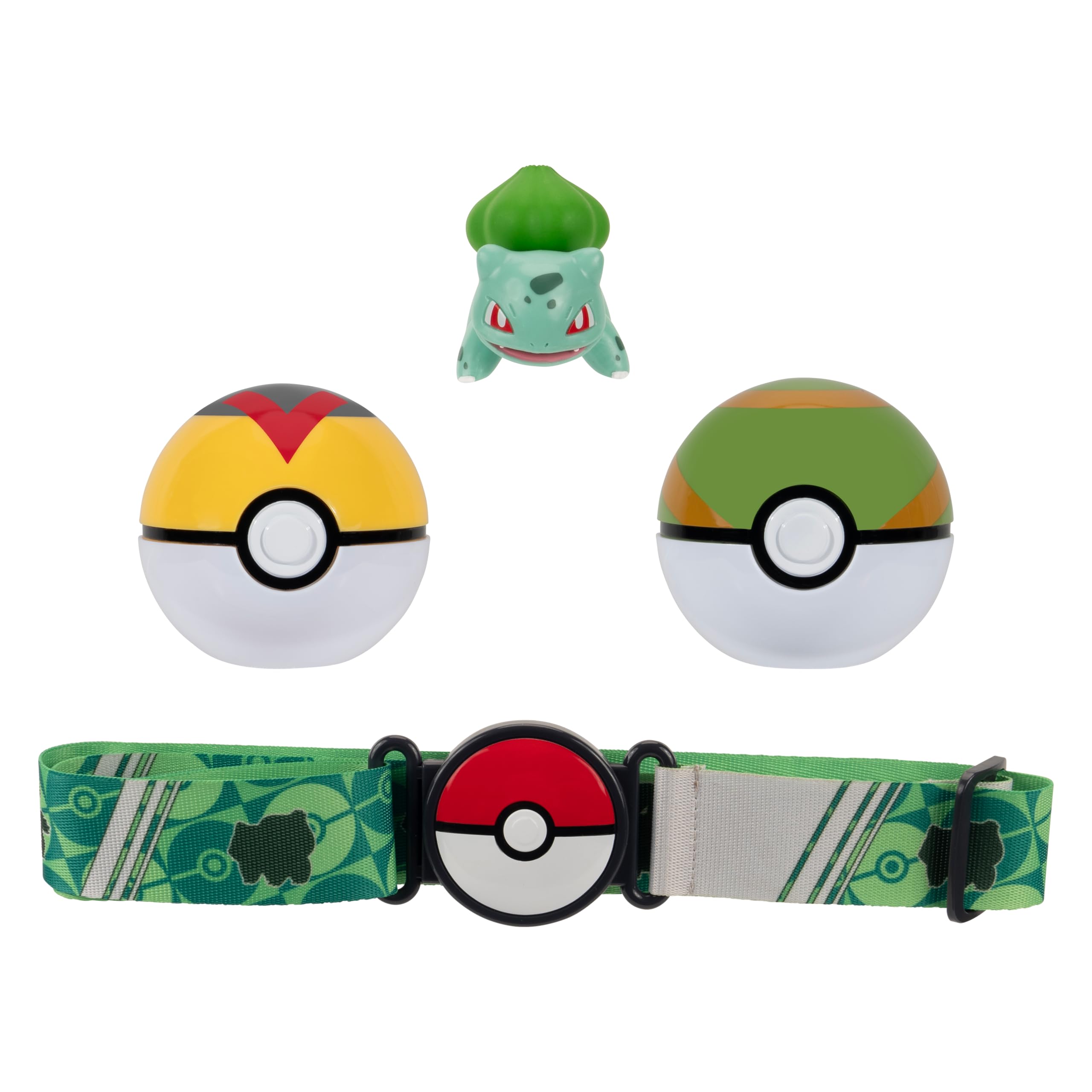 Pokémon Clip 'N' Go Belt Set - Includes Themed Belt and 2-Inch Bulbasaur Battle Figure with Level Ball and Nest Ball Accessories — image 1