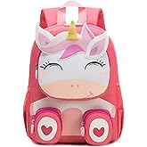 Hairao Toddler Backpack for Girls kids,Unicorn pink Girls Bookbag,Waterproof Animal Preschool Schoolbag Age 2-5