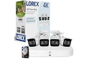 Lorex Fusion 4K Security Camera System w/ 2TB NVR - 8 Channel PoE Wired Home Security System w/ 4 Metal Cameras - Motion Detection, Color Night Vision, Weatherproof Outdoor Surveillance