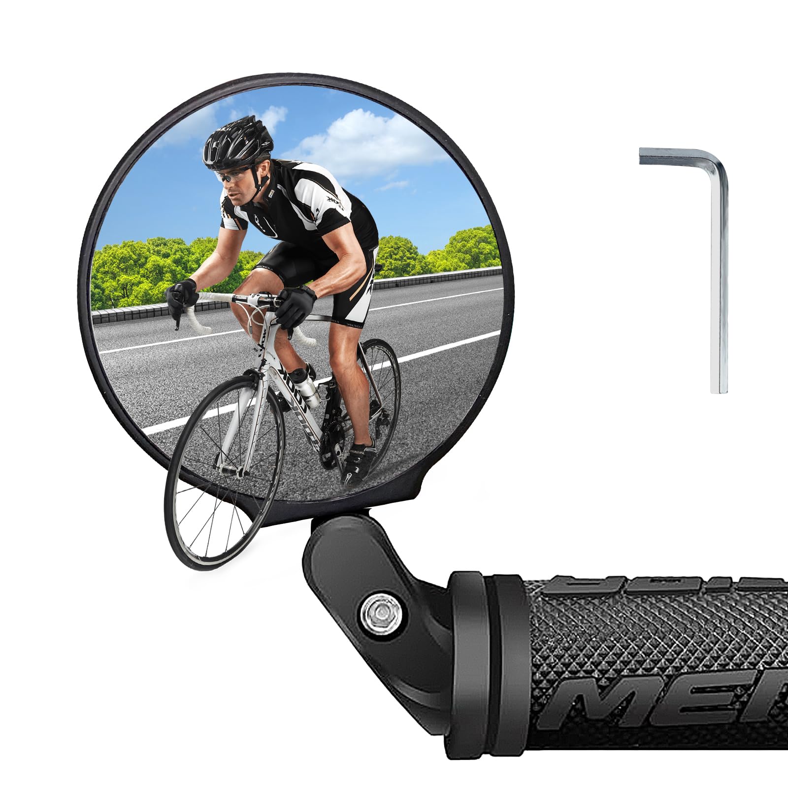 Bicycle Mirrors Handlebar, HD Rotatable 360° Adjustable Bicycle Rearview Mirror, Rear View Mirror for Mountain and Road Bikes, Universal Left and Right