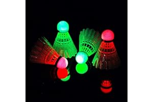 E-JET Badminton Shuttlecocks, Badminton Birdies 4pcs - Lighting Glow in The Dark Night