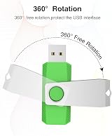 KEXIN 16GB USB Flash Drive 5 Pack Swivel USB Memory Stick with LED Light view 6