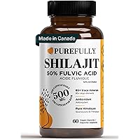 PUREFULLY Shilajit Highest Potency 500mg Per Capsule - 50% Fulvic Acid - 30:1 Extract - 30,000mg D.H.E. & 85+ Trace Minerals