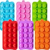 6 Pack Flower Shape Chocolate Candy Molds, Silicone Baking Molds | Food-Grade, BPA-Free &amp; Non-Stick for Chocolate, Candy, Jelly, Butter &amp; Soap, with Heart, Rose, Tulip, Daisy &amp; Other Flowers