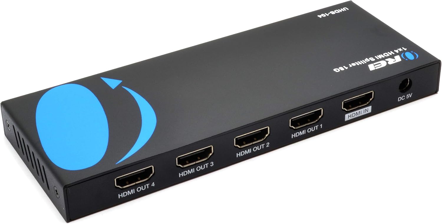 Orei UltraHD 4K @ 60 Hz 1 X 4 HDMI SPLITTER 1 In 4 Out 4 Port 4: 8-Bit - HDMI 2.0, HDCP 2.18 Gbps: Electronics