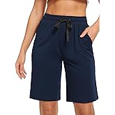 NEIOROT Women's Bermuda Shorts with Pockets Athletic Running Drawstring Lounge Shorts