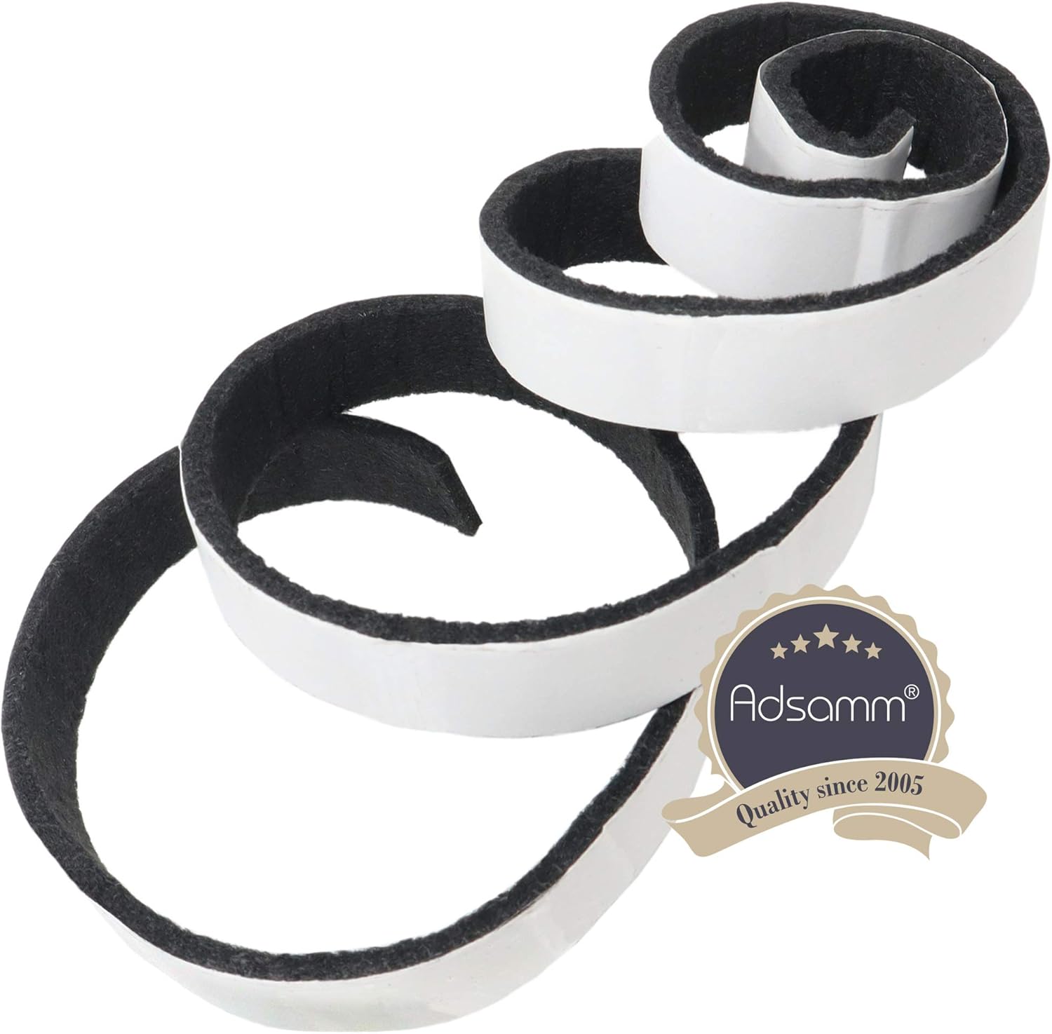 Adsamm® / 1 x self-adhesive Felt Strip/Black / 0.75x39.37'' (19x1000 mm) / rectangular / 0.138'' / 3.5 mm thick stick-on furniture felt glides/Furniture & Chair Glides - Image 5