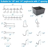 FRIMOONY 80pc Pegboard Hooks Assortment w/ Bins & Locks for Tool Organizers view 3