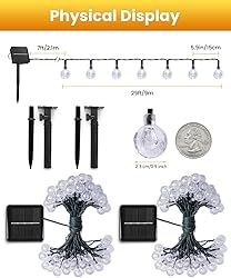 Solar String Lights Outdoor Waterproof, 2 Pack 60