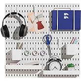 Keepo Pegboard Combination Kit, Pegboards and Accessories Modular Hanging for Wall Organizer, Crafts Organization, Ornaments Display, Nursery Storage, Peg Board (White, 22″×22″)