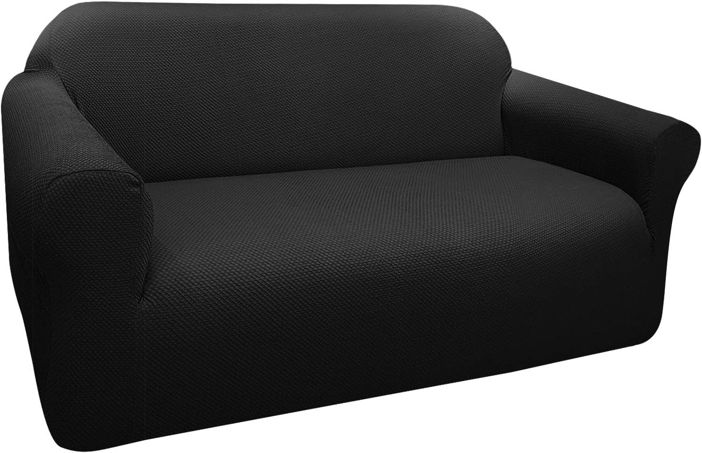 Granbest Thick Loveseat Sofa Covers 2 Seater Stylish Pattern Sofa Slipcover Stretch Jacquard Love Seat Cover for Living Room Dog Pet Furniture Protector (2 Seater, Black)