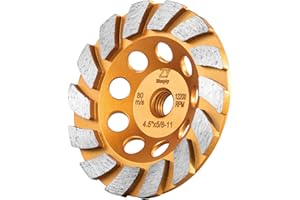 ZIMPTY 2PCS Concrete Grinding Wheel, 4.5 Inches, 14 Diamond Segments, 5/8-11 Arbor, for Paint, Epoxy, Mastic Removal