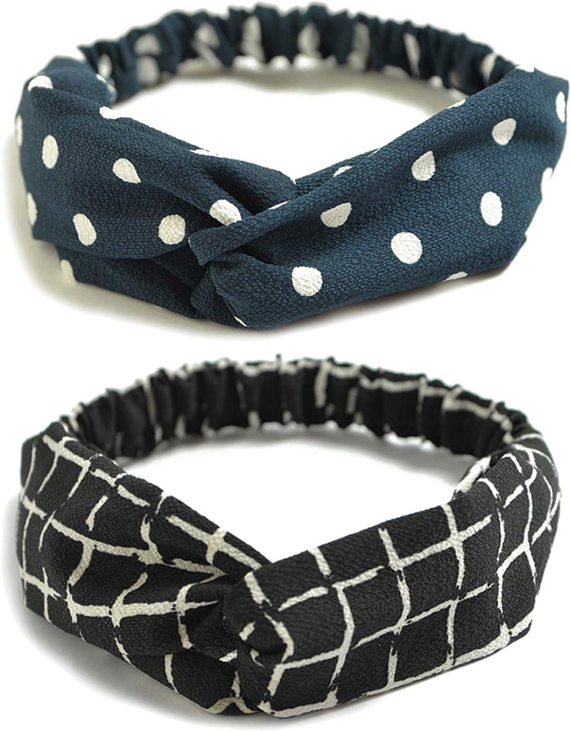 10 Pack Women's Headbands Boho Flower Printing Twisted Criss Cross Elastic Hair Band Accessories B at  Women’s Clothing store