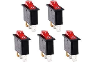 RUOFENG 15A 250V/20A 125V 3 Pin AC Rocker Switch KCD3 Switch 5 Pcs