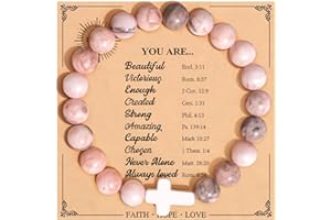 Kunniakir Christian Gifts for Women, Christmas Cross Bracelet for Women, Inspirational Religious Gifts for Mom, Grandma, Daughter, Granddaughter, Friends, Sisters, Encouraging Faith Jesus Jewelry