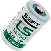Saft LS14250 3.6V 1/2AA Lithium Battery, 3.6 Volt 1200mAh, GE Simon XT