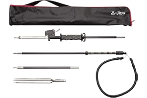 A MC JIOU Fishing Pole Spear Trigger (Two-Stage) Carbon 6' Travel 3 Pieces Hawaiian Sling with 3 Prong Tip and Bag