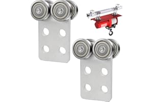 HANBOUNG 4 Wheel Hoist Trolley Assembly,Stainless Steel Silent Sliding Door Rollers for Use 1-5/8"Wide & Taller Unistrut Strut Channel,Material Handling Sliding Rail Track System,for Warehouse&Garages 2pcs