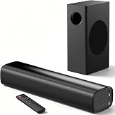 WebsLand Sound Bar with Wired Subwoofer for TV, 70W 2.1 Channel Soundbar | 14" Compact Design, Deep Bass, Surround Sound System, Bluetooth 5.3, Optical/AUX, Home Theater System for TV, PC &amp; Gaming