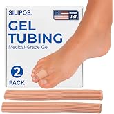 Silipos Gel Ribbed Tubing for Corns - Toes &amp; Fingers - Cut-to-Size &ndash; 2 Pack | Cut-to-length gel tube slips over toes or fingers to cushion corns, calluses &amp; sore spots from rubbing