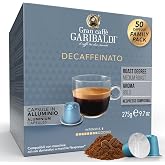 Gran Caff&egrave; Garibaldi Espresso Pods, Decaffeinato, 50Count | Italian Roasted Coffee, Decaf Capsules, Intense &amp; Rich Aroma - 50 Aluminum Cups