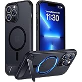 Temdan Magnetic Compatible with iPhone 13 Pro Max Case, [Built-in Invisible Kickstand][Compatible with MagSafe] [Military Grade Shockproof] Slim Translucent Matte Phone Case for iPhone 13 Pro Max 6.7"