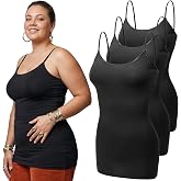 Emmalise Women's Basic Casual Long Camisole Adjustable Strap Cami Layering Top