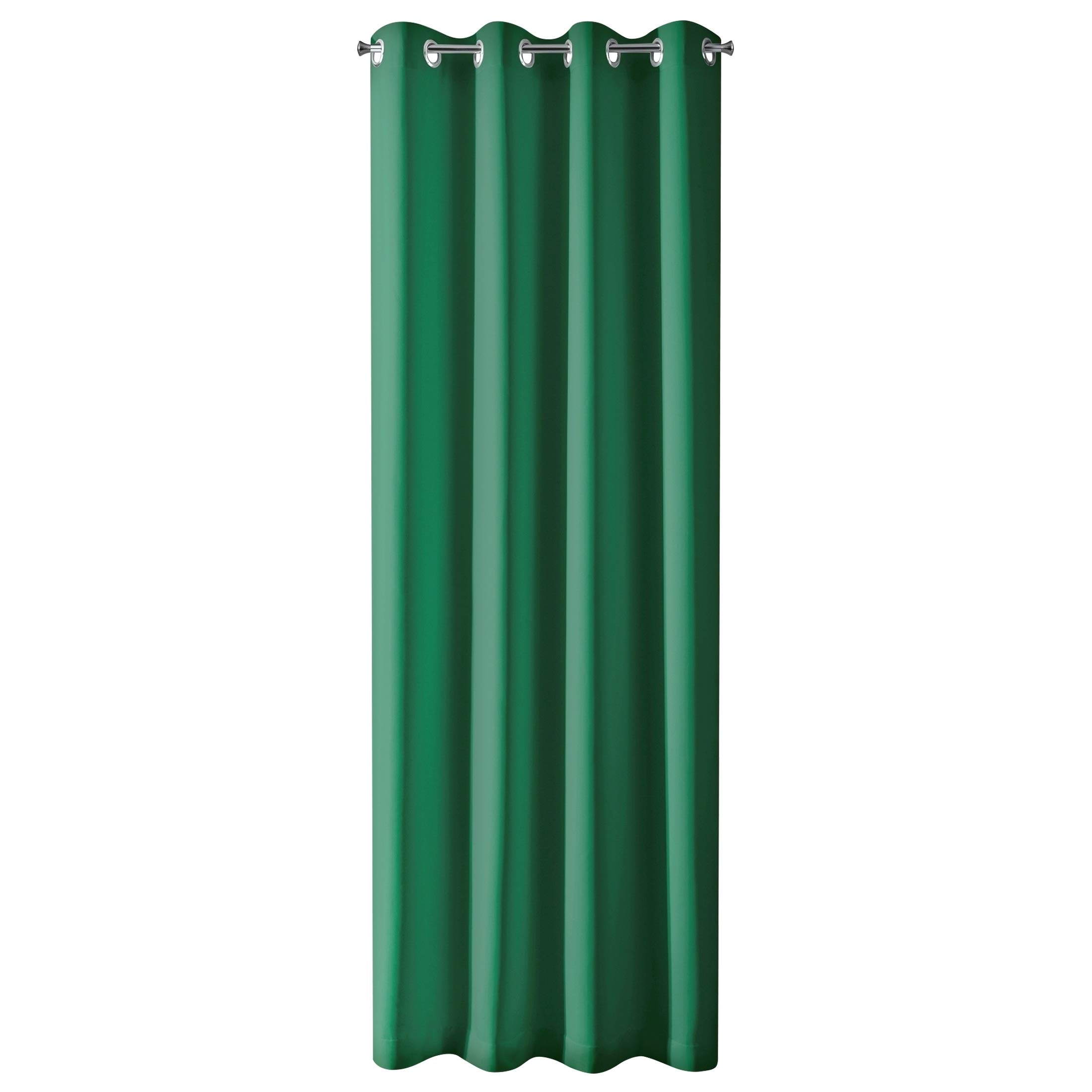Eurofirany Smooth Blackout 8 Eyelets Soft Curtains Modern Simple Bedroom Children's Room Living Room Dark Green 135 x 250 cm