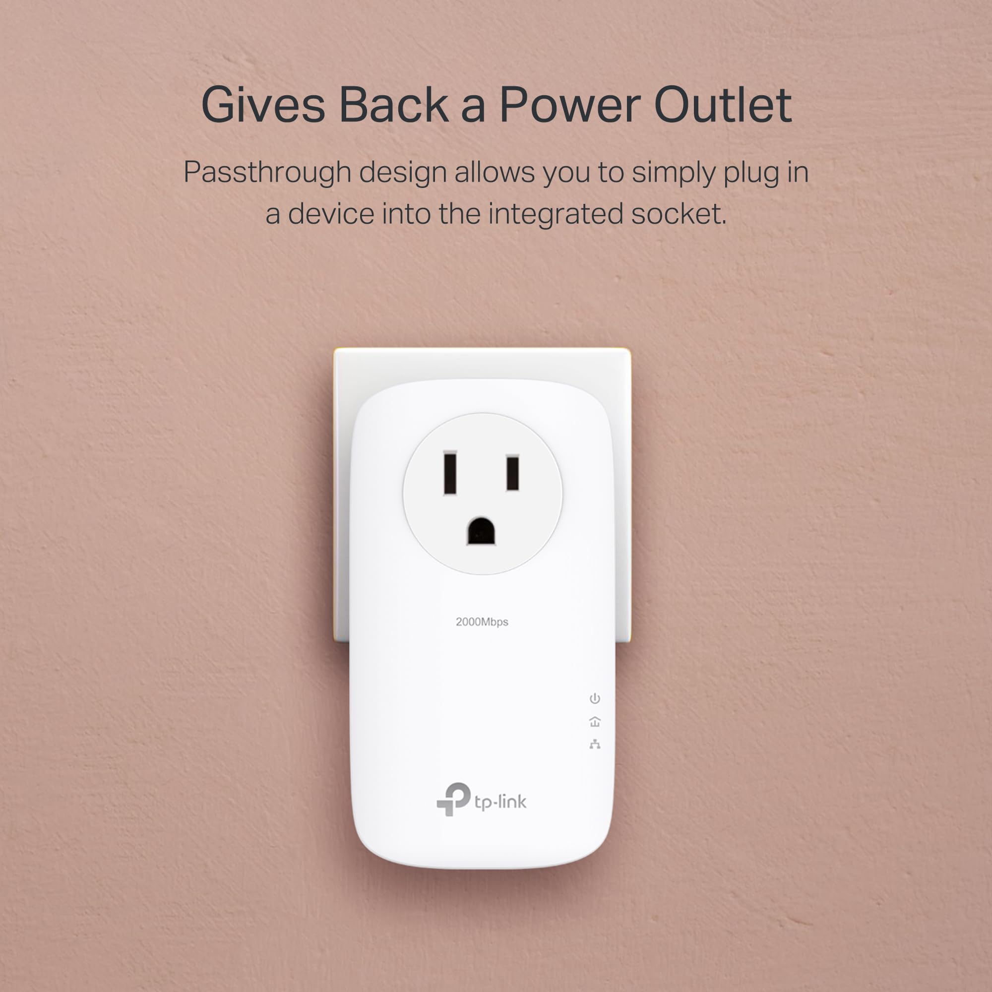 TP-Link AV2000 Powerline Ethernet Adapter TL-PA9020P KIT - Powerline Network Adapter, Passthrough, 2x2 MIMO, 2 Gigabit Ports, Ethernet Over Power, Plug Pair & Play, Power Saving, Free Expert Help