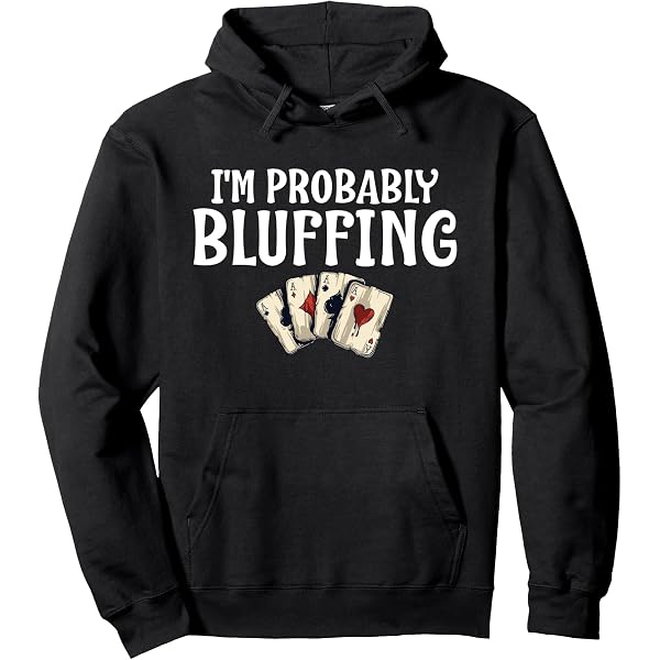 Sweat à Capuche "Poker Face" - Design Joueur De Cartes - Coton, Coupe Classique - Pour Hommes Et Femmes, Cadeau Humour Poker