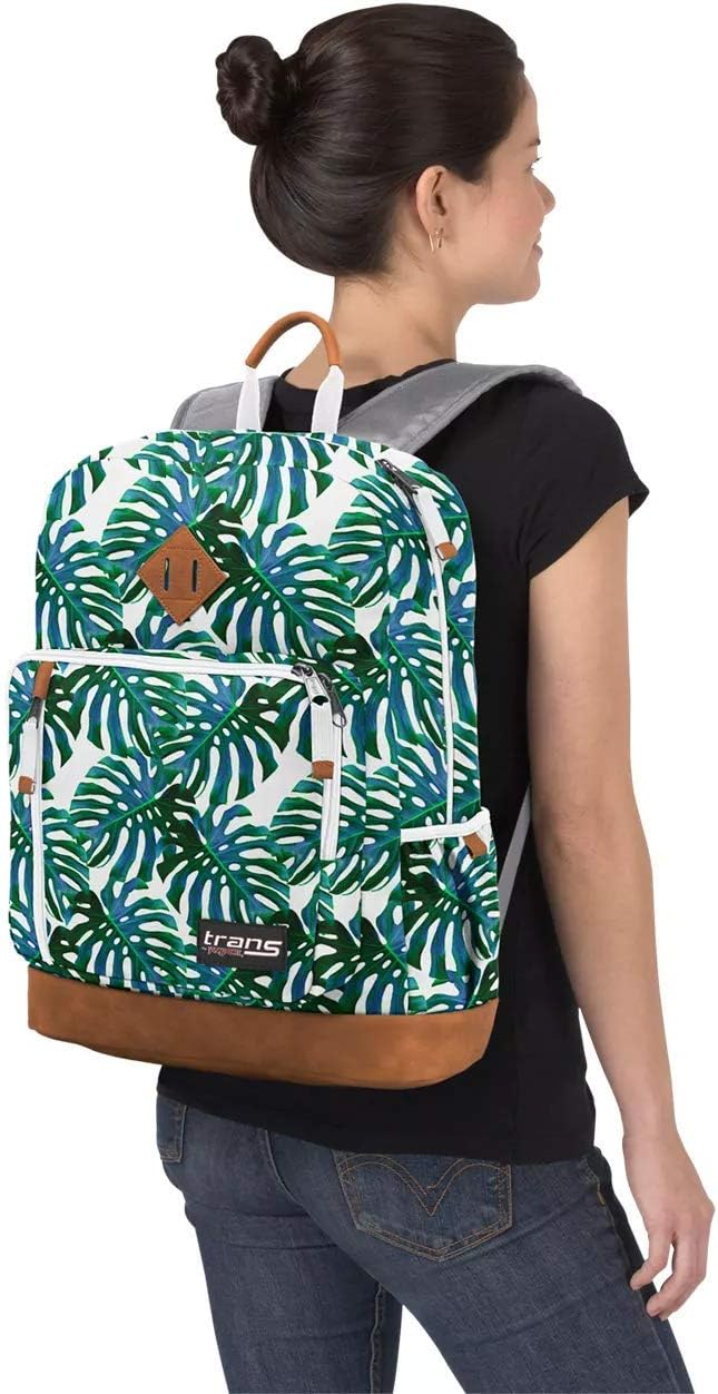 monstera palm leaves jansport backpack