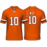 Custom Mens/Youth Football Stitched T-Shirt for Sports Fan Orange No Brand/Logos