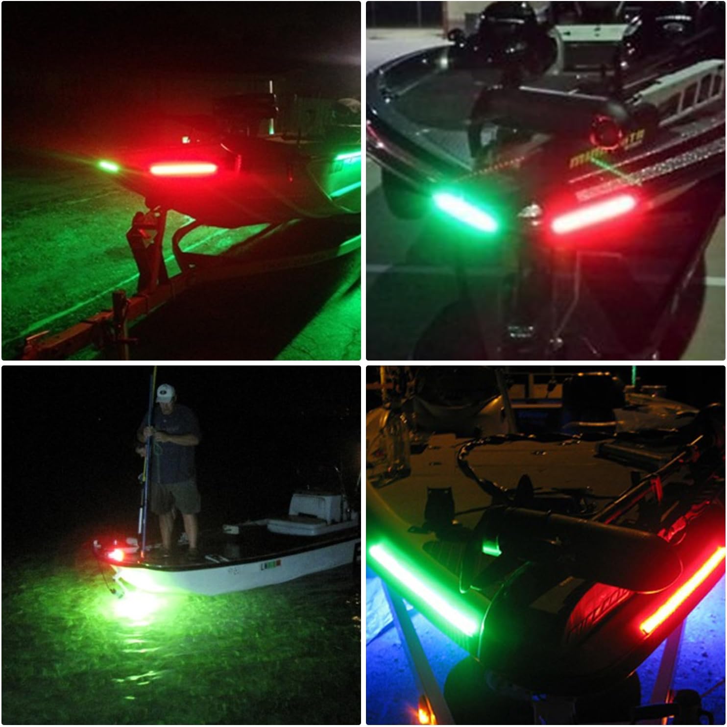 LEANINGTECH One Pair Marine Boat Yacht Light 12V Stainless Steel, Waterproof, LED Bow Navigation Lights Pontoons Sailing Signal Lights, Teardrop Bow Lights, Red and Green : Sports & Outdoors