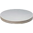 Fox Run 48738 Boards-12-Piece Cardboard Scalloped Cake Circle Base, 10", Silver