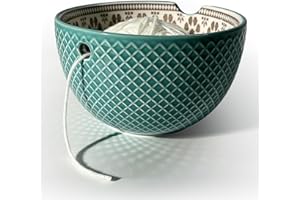 UCDRMA Yarn Bowl for Crocheting Large Yarn Holder Bowl, Round Crochet Bowl Ceramic Yarn Knitting Bowl for Bulky/Acrylic Yarn, Easy-to-use Knitted Yarn Storage Bowl, Ideal Knitting Crochet Gift