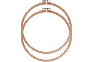 Ebherys Embroidery Hoops 2 PCS a Set, Beech Wood Round Hand Embroidery Hoops, Cross Stitch Hoops (9Inch(No Cloth))