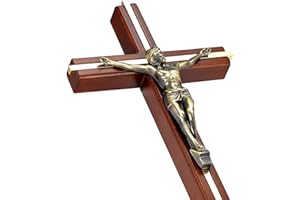 ACHIBANG 10" Crucifix Wall Cross with Jesus – Catholic Wooden Cross for Faith & Blessing, Wall or Home Decor