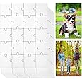 12 Sets Blank White Jigsaw Puzzles,Sublimation Puzzle Craft,White DIY Custom Puzzle for Heat Press Thermal Transfer Puzzle Craft(A5-20 Style)
