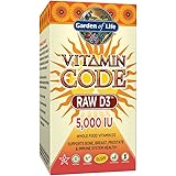 Garden of Life Raw D3 Supplement - Vitamin Code Whole Food Vitamin D3 5000 IU, Dairy and Gluten Free, Vegetarian, 60 Capsules (Color May Vary - Now with Organic Green Cracked Wall Chlorella)