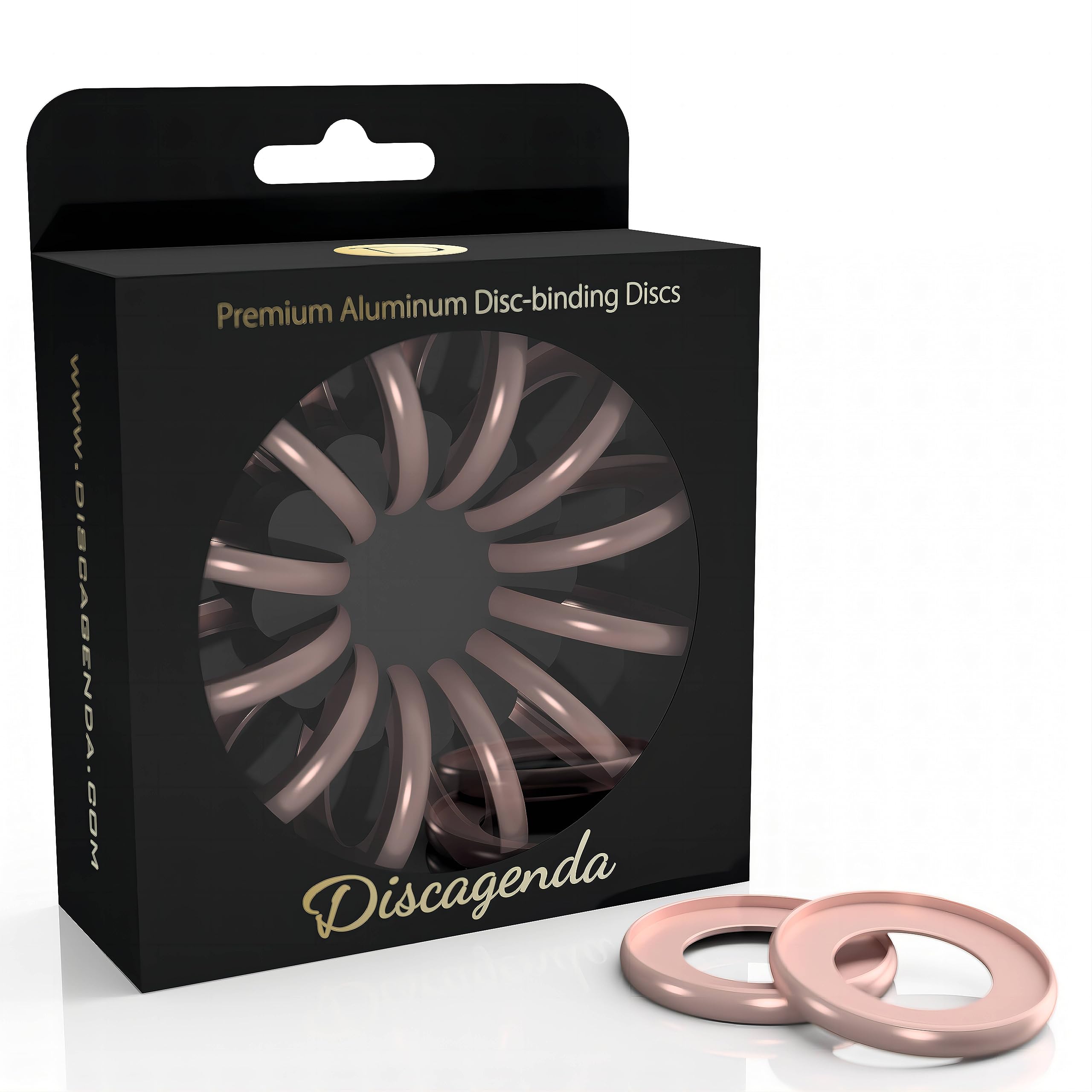 Discagenda Aluminum Disc-Binding Discs (Rose Gold, 42mm 1.65in Set of 12)