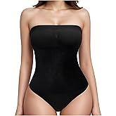 NUDESTORE Strapless Shapewear Women's Tummy Control Bodysuit Seamless Body Shaper Thong Tube Top Bodysuits One Piece
