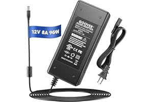 GOOVER 12V 96W Power Supply Adapter,AC 100-240V to DC 12V,UL-Listed, 8A Transformer LED Driver with 5.5x2.1mm DC Jack for LED Lighting
